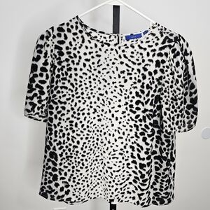 Black and White Animal Print Top